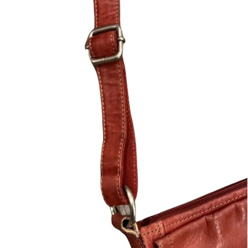 Fossil red leather crossbody bag